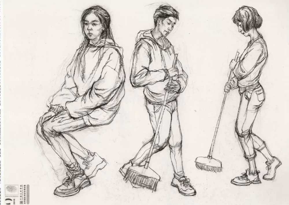 廣州美術(shù)高考班給咱精選了33幅中國美院往年速寫高分卷,20