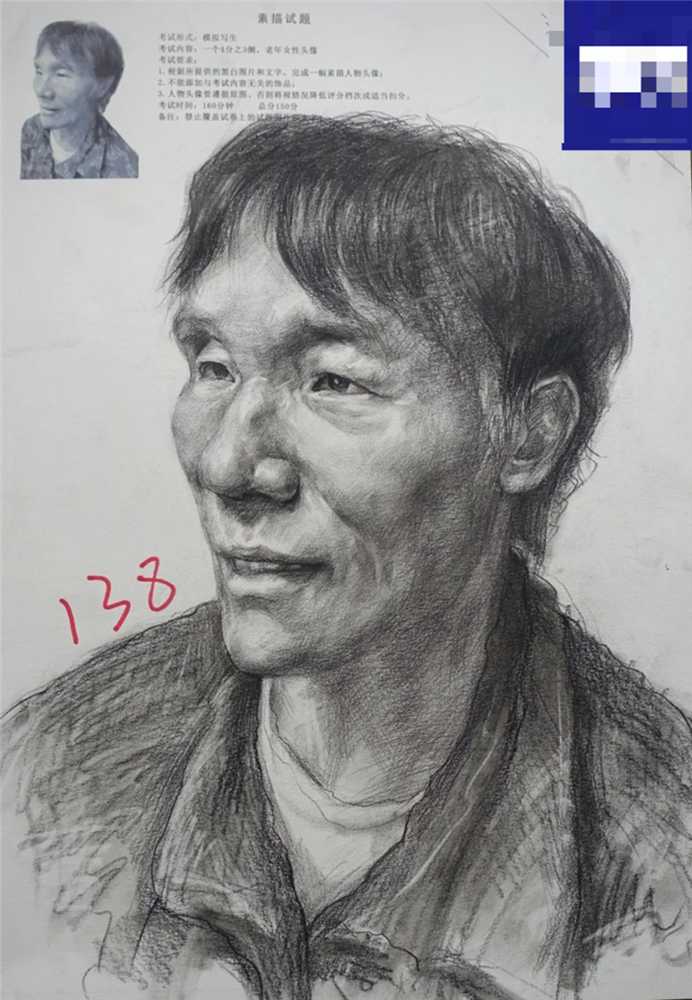 廣州美術高考班分享江西三模素描高分卷，畫面感很重要,01