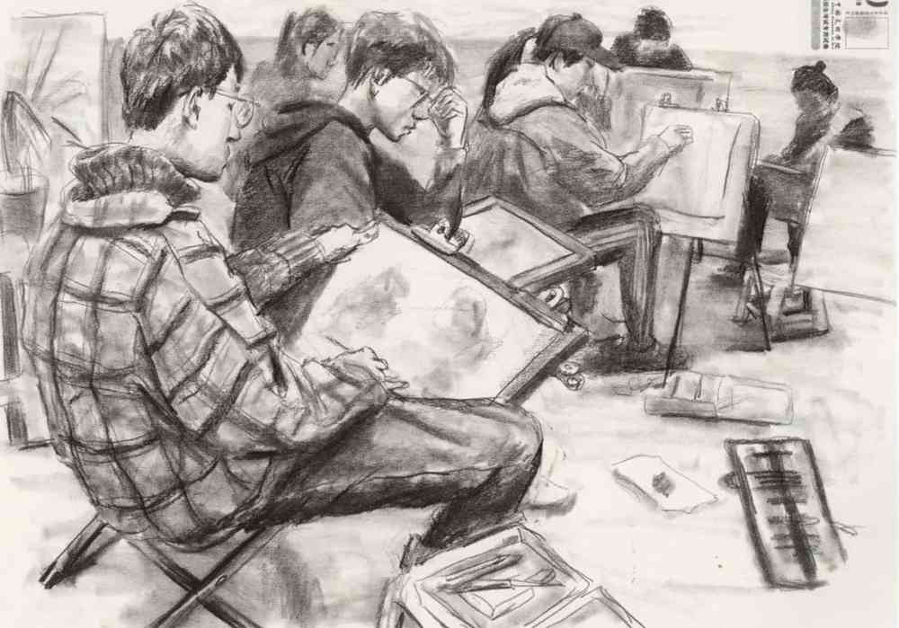 廣州美術(shù)高考班給咱精選了33幅中國美院往年速寫高分卷,06