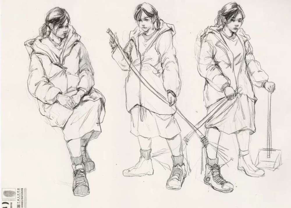 廣州美術(shù)高考班給咱精選了33幅中國美院往年速寫高分卷,09