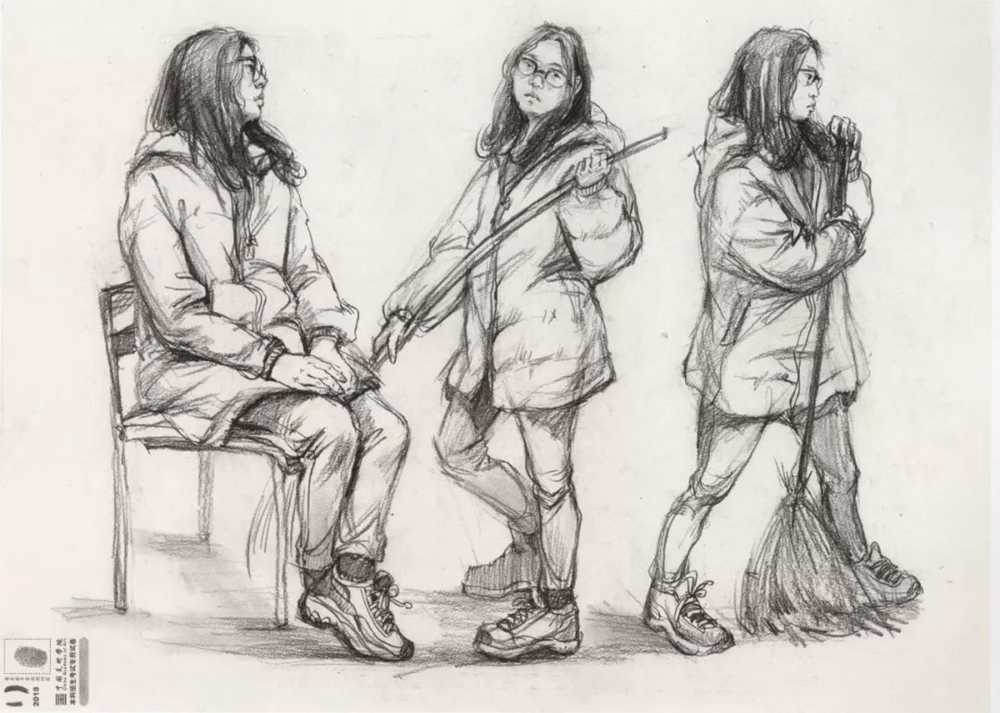 廣州美術(shù)高考班給咱精選了33幅中國美院往年速寫高分卷,02