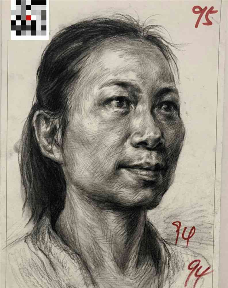 21屆廣西藝成二模高分卷發布，廣州美術高考班覺得與一模進步好大,08