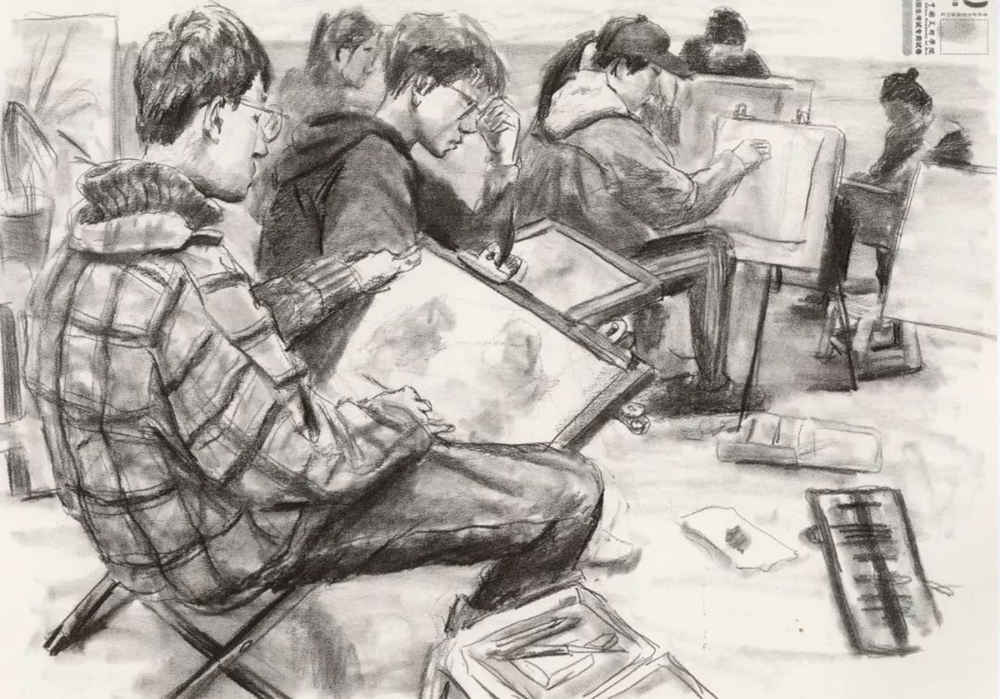 廣州十大畫室?guī)湍憔x了30幅中國美院往年速寫高分卷,01