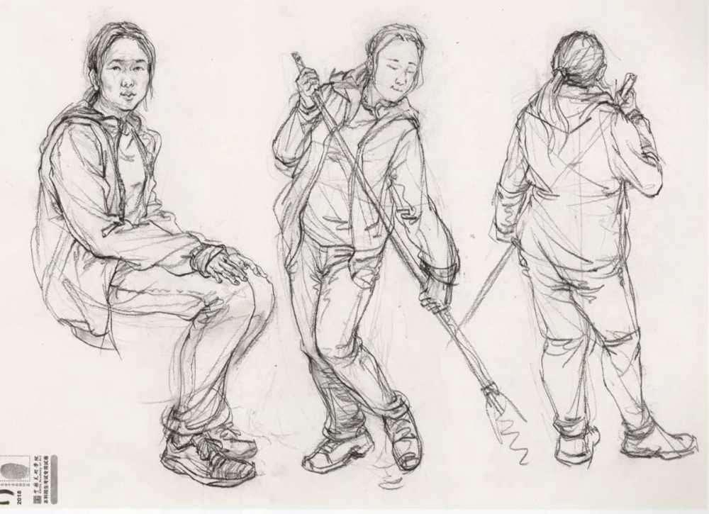 廣州美術(shù)高考班給咱精選了33幅中國美院往年速寫高分卷,10