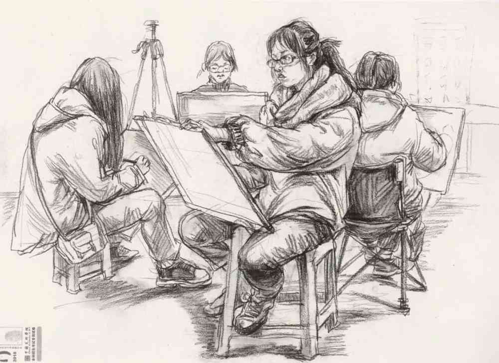 廣州美術(shù)高考班給咱精選了33幅中國美院往年速寫高分卷,08