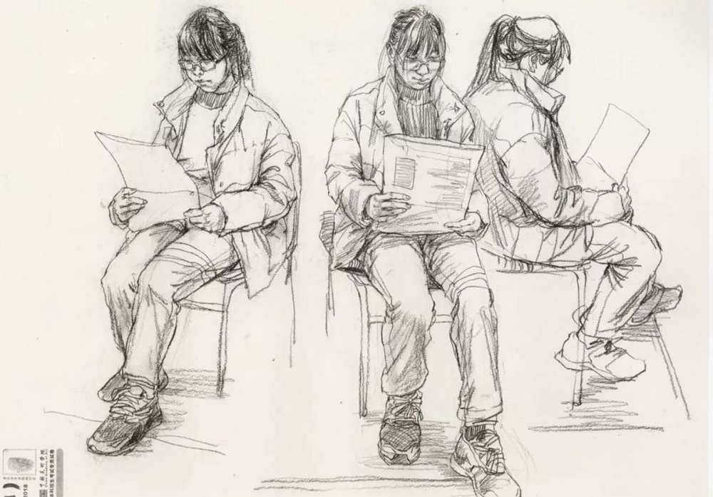 廣州美術(shù)高考班給咱精選了33幅中國美院往年速寫高分卷,27