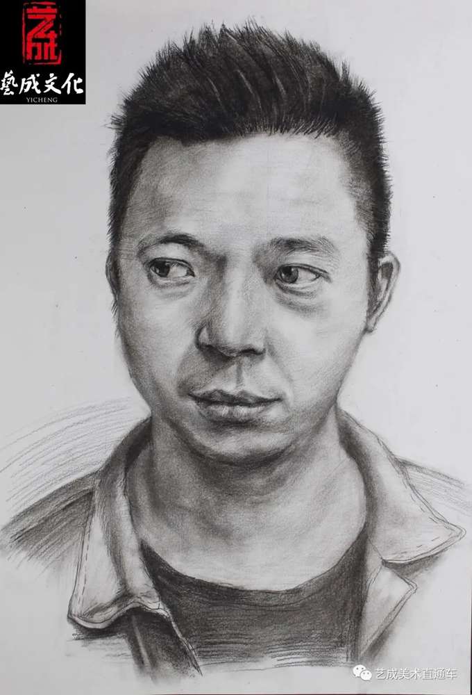 廣州美術高考班帶大家看看2021屆廣東藝成二模素描高分卷,75