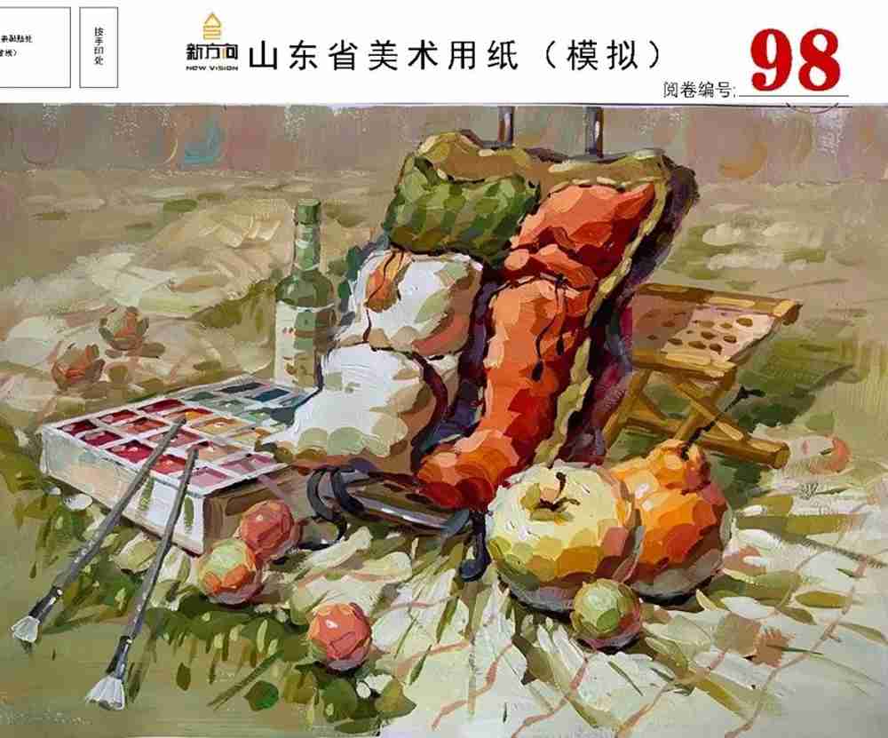 21屆山東美術二模高分卷,廣州美術高考畫室覺得是神仙打架,07